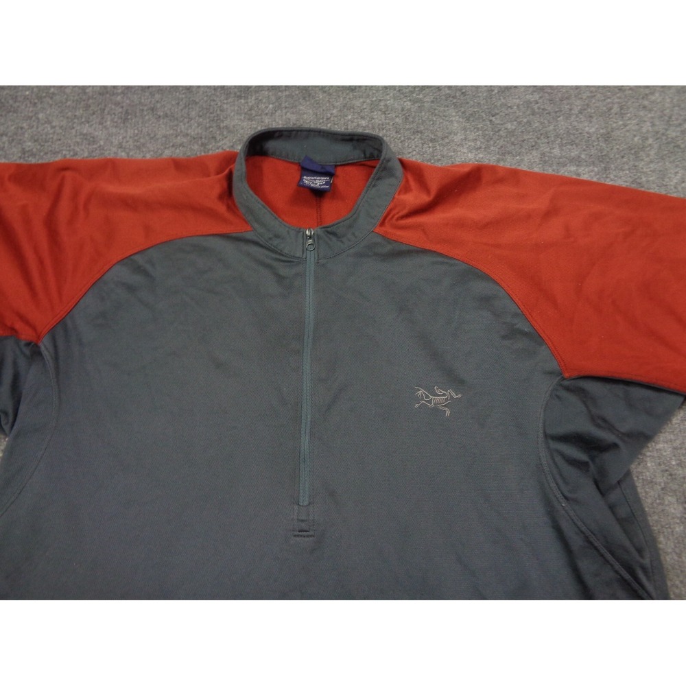 Arc'teryx Shirt Men M Gray Athletic Short Sleeve 1/2 Pullover 2-Tone Performance - Picture 7 of 11